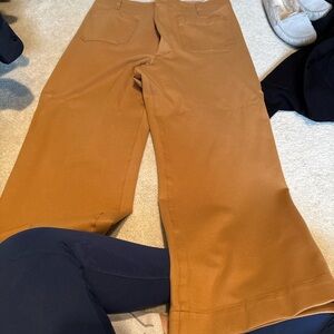 Anthropologie Tan Wide-Leg Trousers